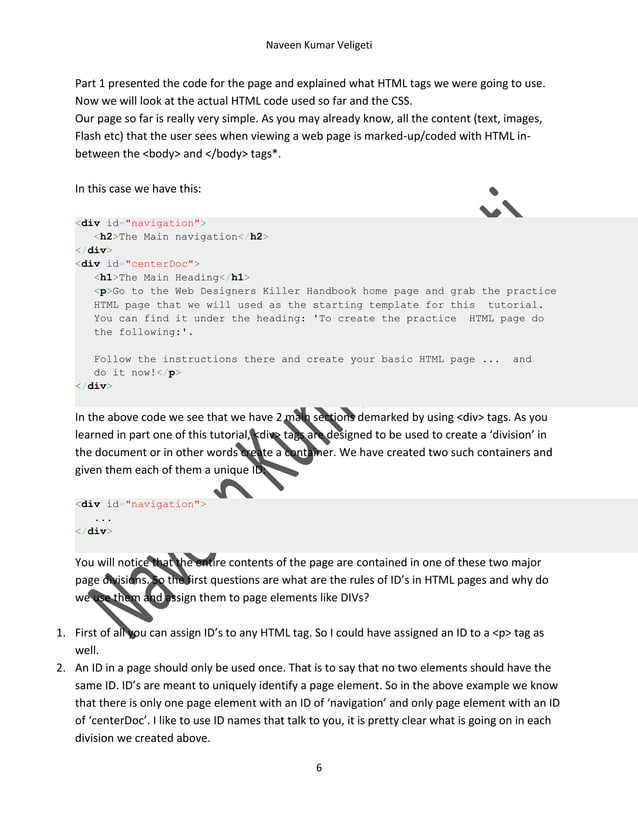 Basic CSS concepts by naveen kumar veligeti | PDF