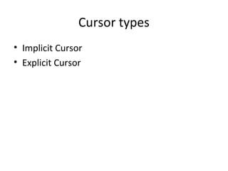 Basic cursors in oracle | PPT