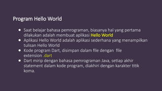 dasar belajar basic dart program flutter flutter | PPTX