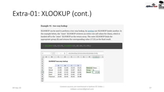 Extra-01: XLOOKUP (cont.)
09-Sep-20
Content sources are mentioned in bottom 03 Slides |
redwan.contact@gmail.com
47
 