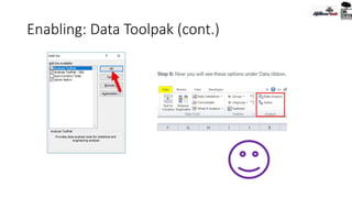 Enabling: Data Toolpak (cont.)
 