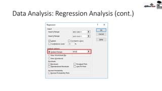 Data Analysis: Regression Analysis (cont.)
 