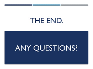 THE END.
ANY QUESTIONS?
 