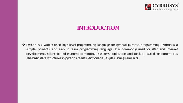 Basic data structures in python | PPTX | Programming Languages | Computing