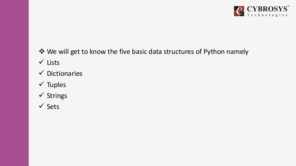Basic data structures in python