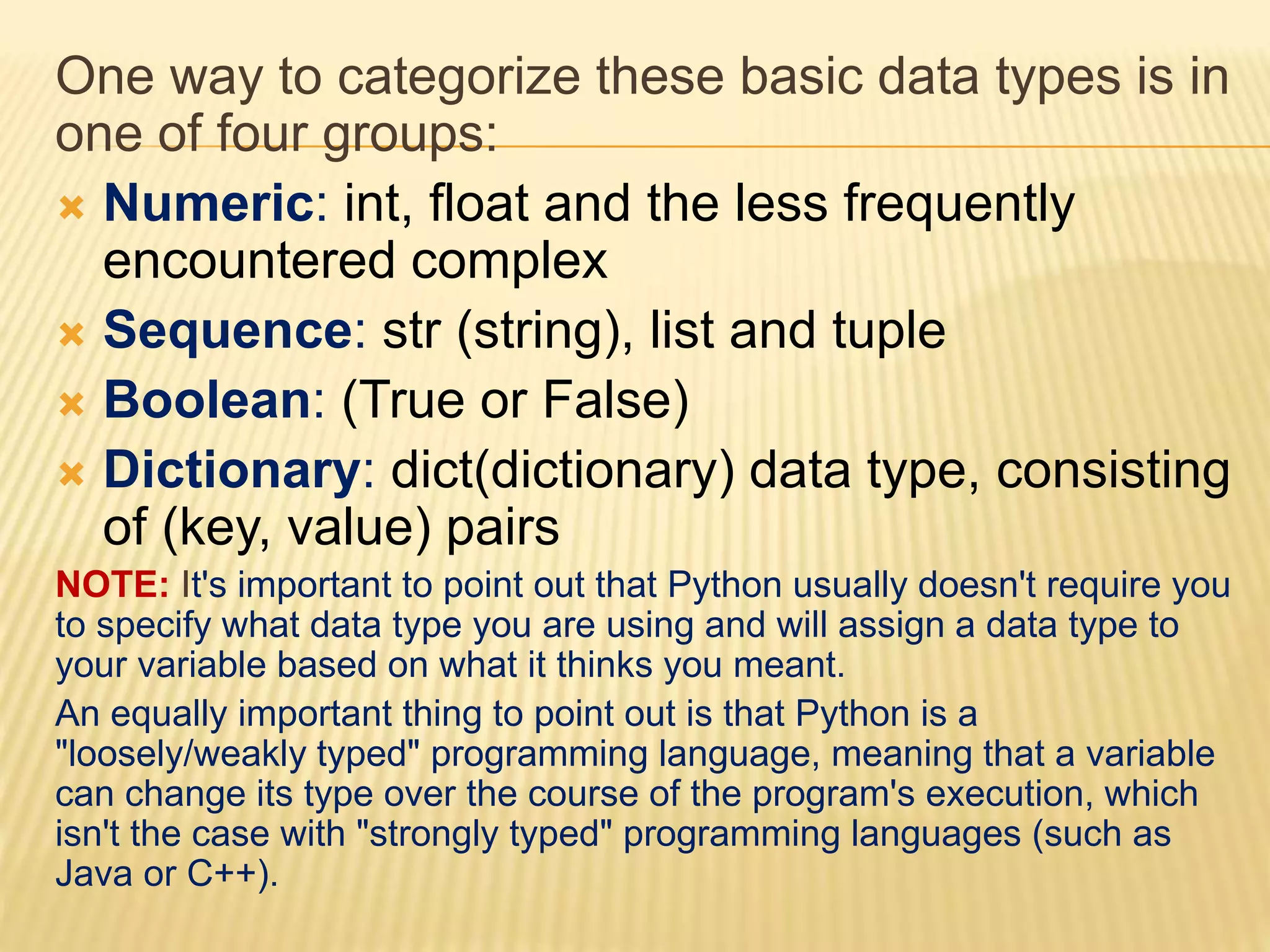 Basic data types in python | PPT