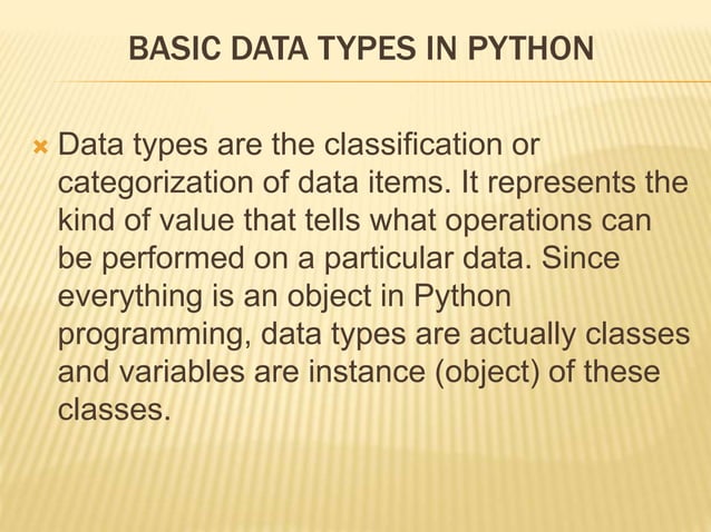 Basic data types in python | PPTX