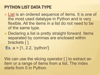 Basic data types in python | PPT