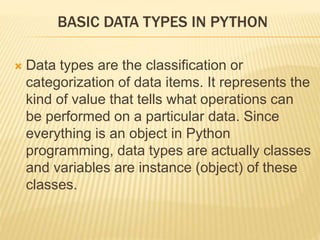 Basic data types in python | PPT