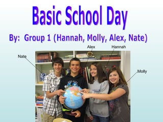 Basic School Day By:  Group 1 (Hannah, Molly, Alex, Nate) Nate Alex Hannah Molly 