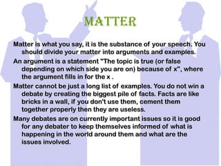 Basic Debating Skills Middle & High Sch. | PPT