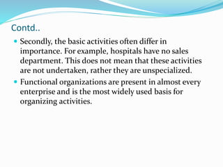 Basic Department Basic departmentalization, line and staff concept | PPTX