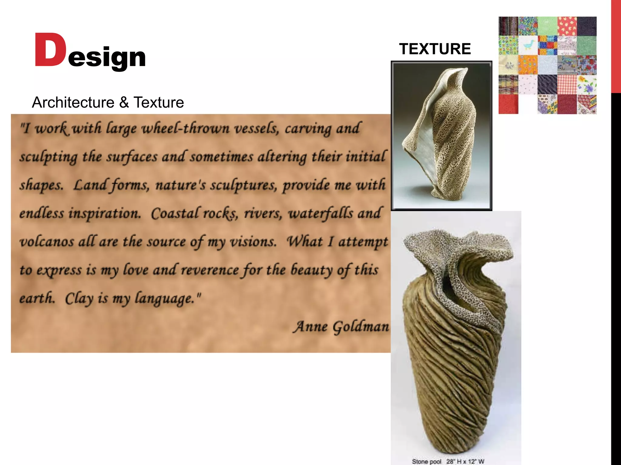 Design TEXTURE
Architecture & Texture
 