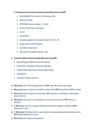 Basic Differences Between Winrunner And Qtp | DOC