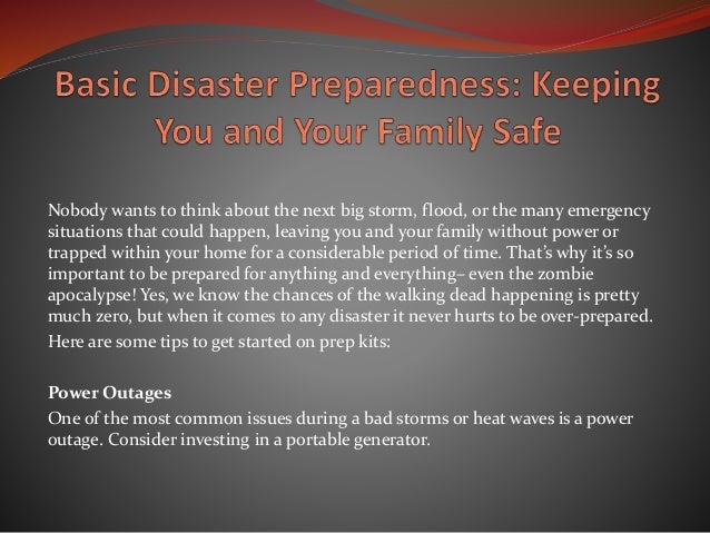 basic disaster preparedness