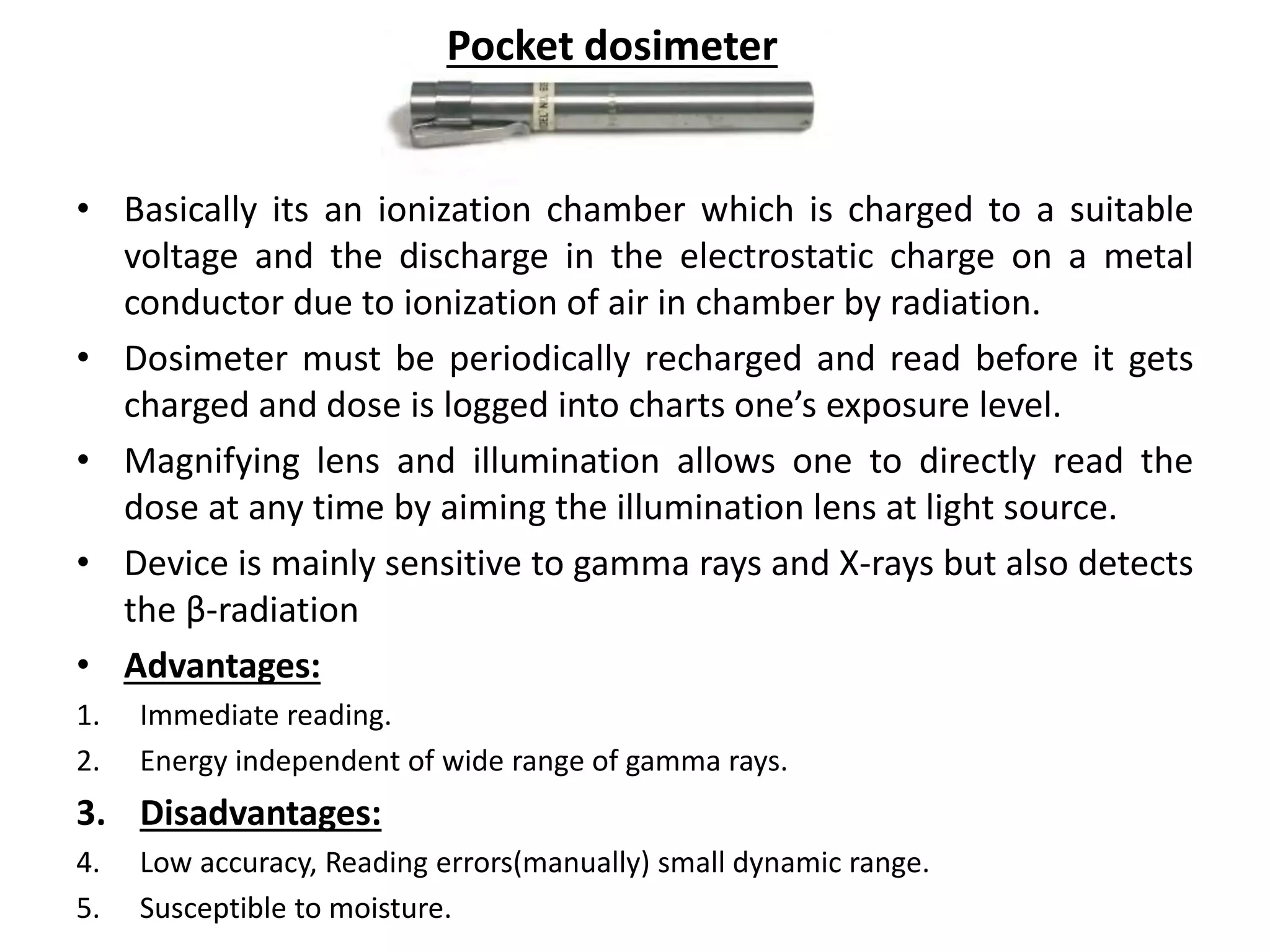 Basic dosimetric principle and dosimeters | PPTX