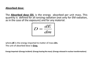 Basic dosimetric principle and dosimeters | PPTX