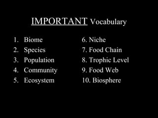 Basic ecology notes