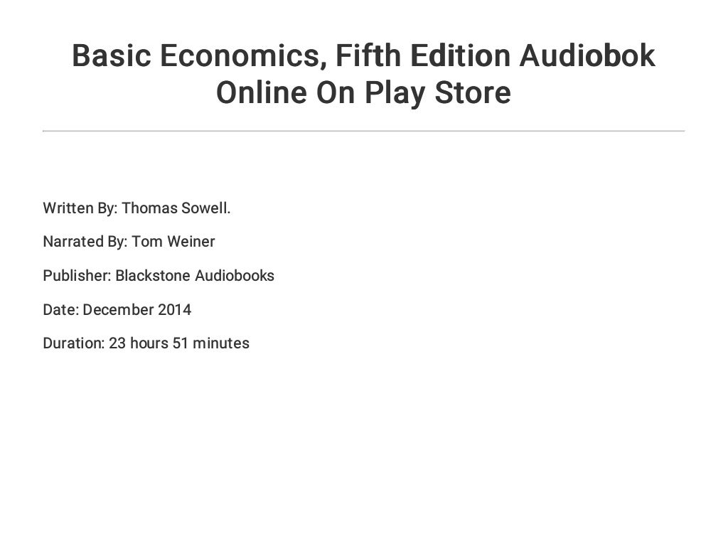basic economics fifth edition basic economics fifth edition