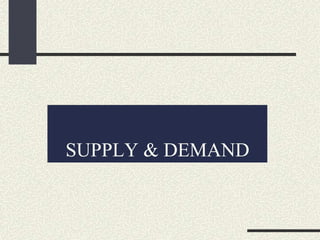 SUPPLY & DEMAND
 