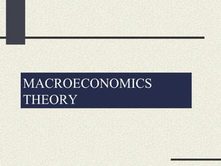 MACROECONOMICS
THEORY
 