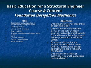 Comprehensive Curriculum and Foundations for Structural Engineering ...