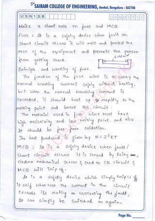 Basic Electrical Engineering Short notes | PDF
