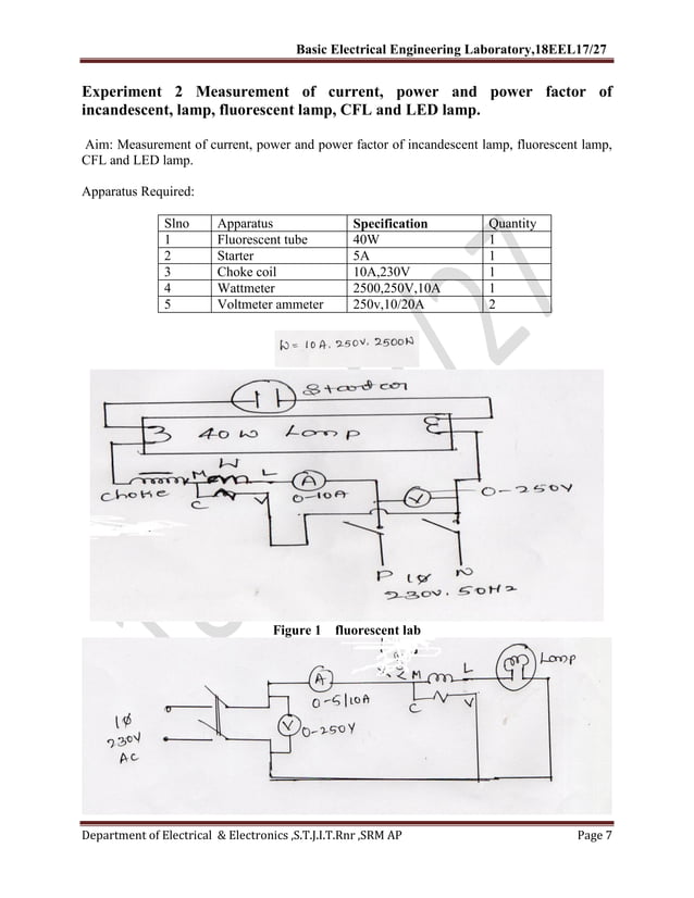 Basic electrical lab manual vtu