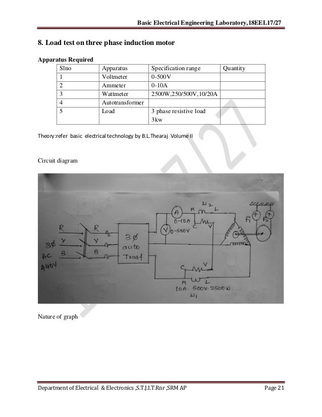 Basic electrical lab manual vtu