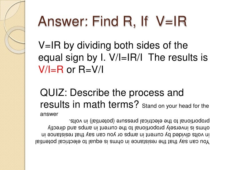 Basic electrical math