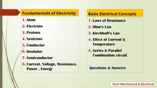 Basic Electric & Electronics FIRST electric | PPTX