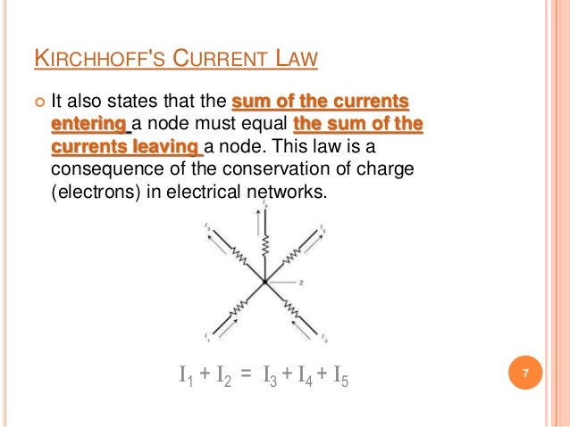 kirchhoff s current law Kirchhoff's voltage law this law deals with the voltage drops at various branches in an electrical circuit think about one point on a closed loop in an electrical. kirchhoff s current law Kirchhoff's voltage law this law deals with the voltage drops at various branches in an electrical circuit think about one point on a closed loop in an electrical.