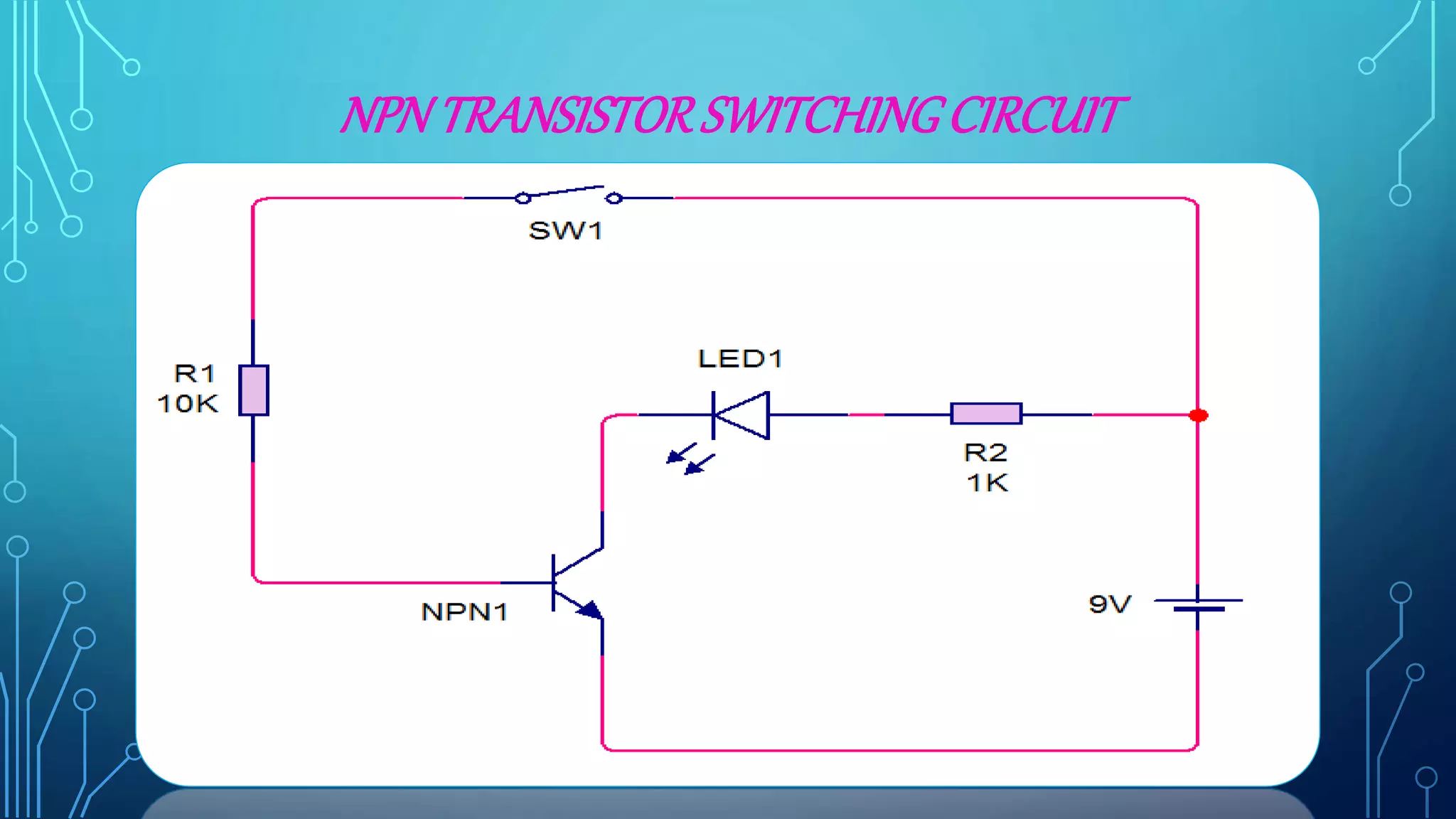 NPN TRANSISTORSWITCHINGCIRCUIT
 