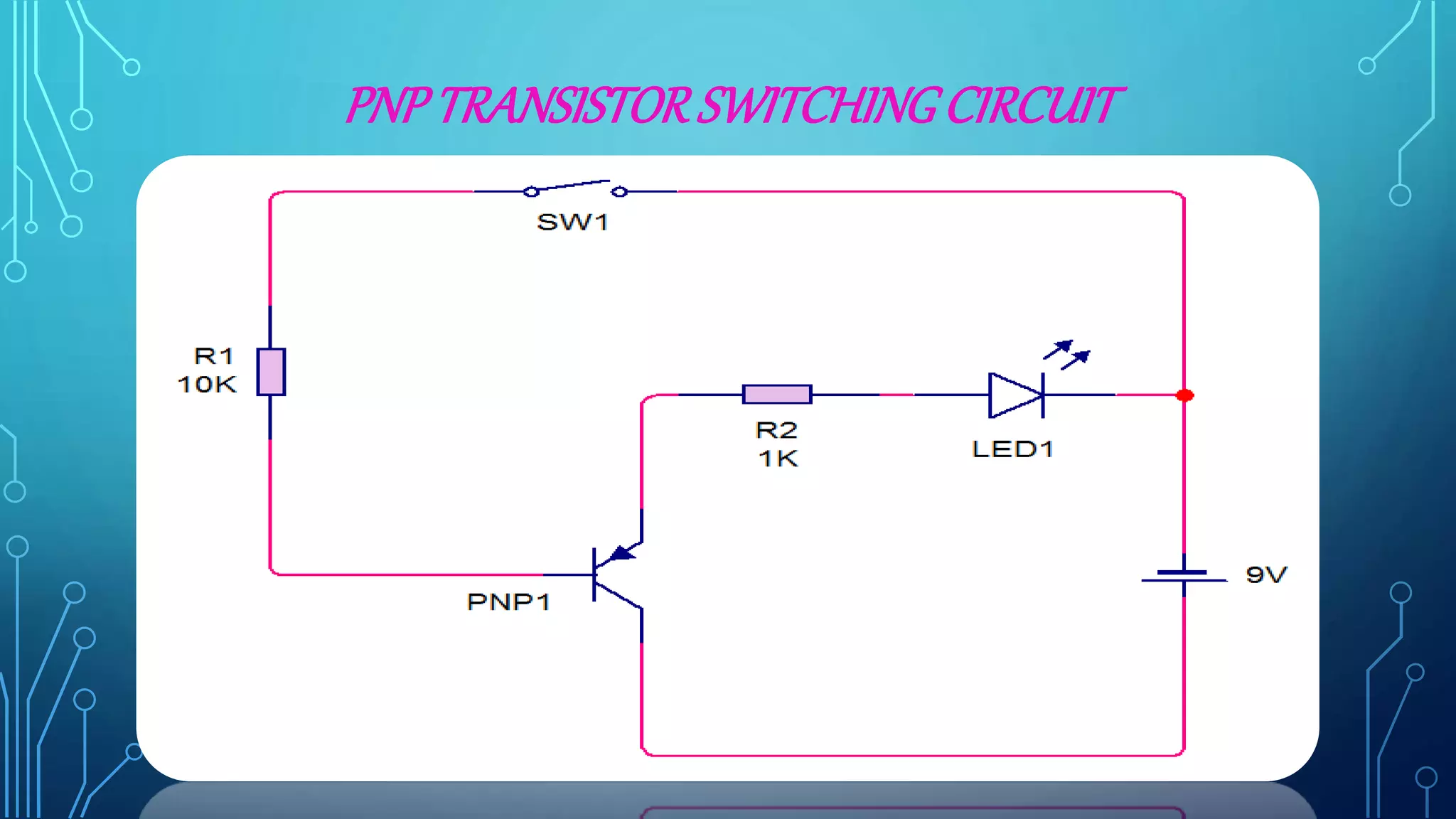 PNP TRANSISTORSWITCHINGCIRCUIT
 