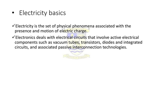 Basic electronics for technicians | PPTX