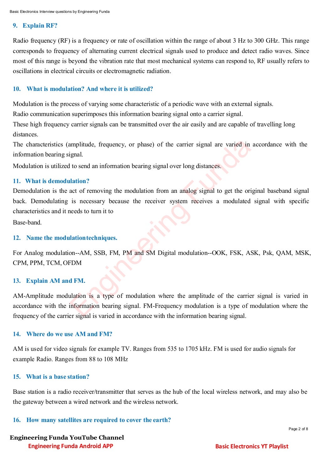 Basic electronics interview questions pdf