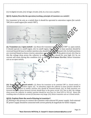 Basic Electronics By, Er. Swapnil V. Kawrare | PDF