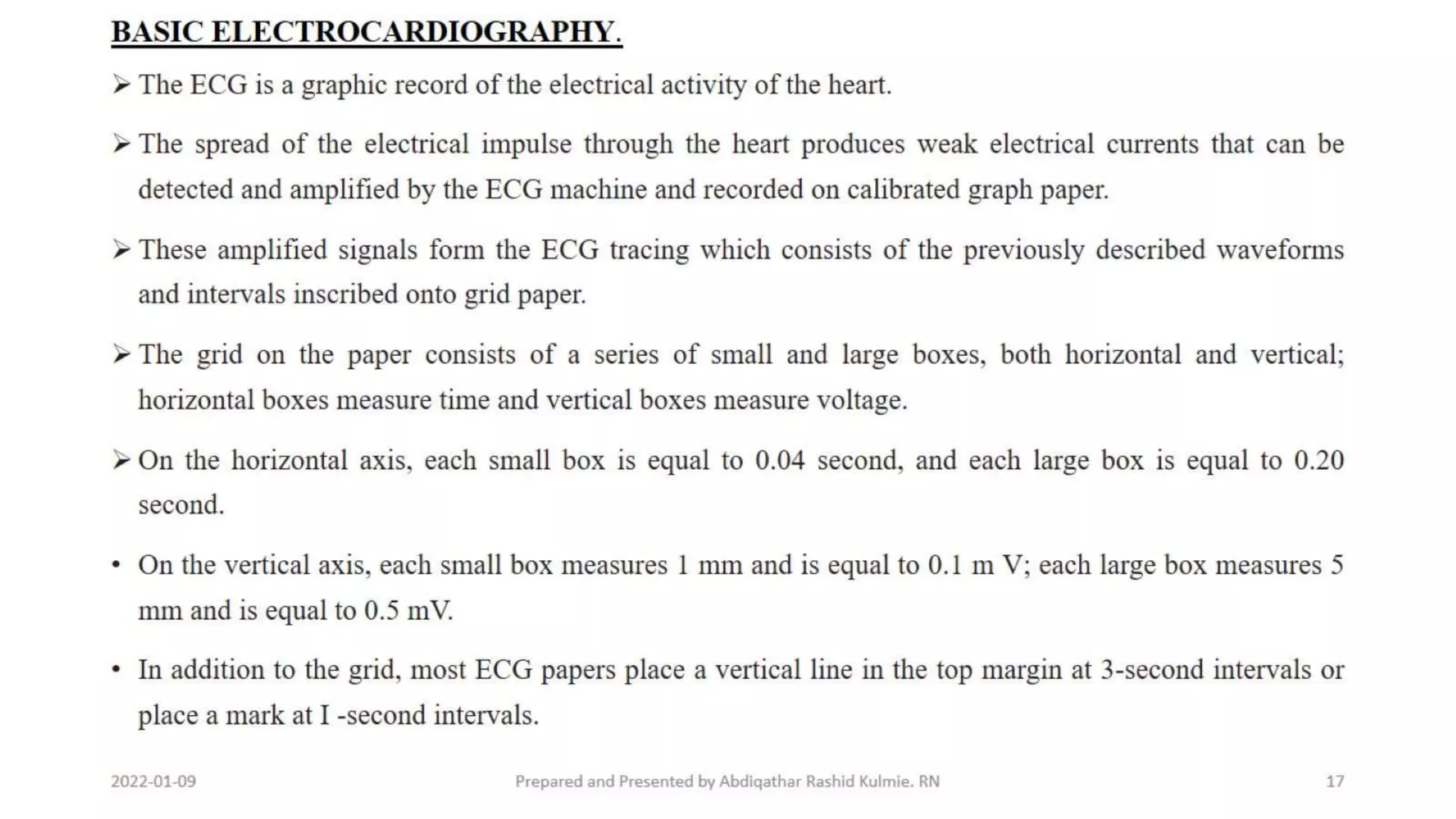 Basic electrophysiology, interpretation, cardiac monitoring and ...