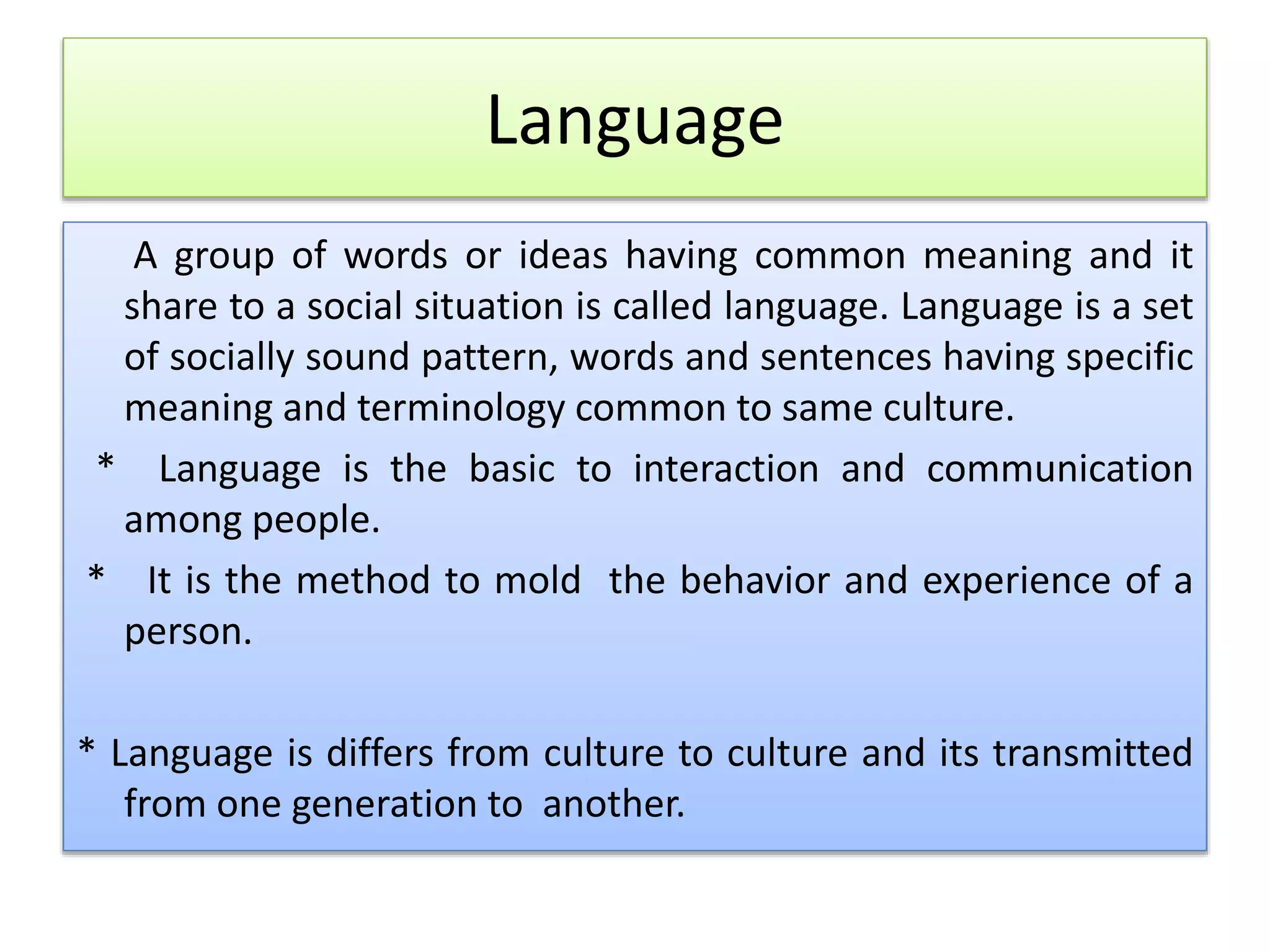 Basic element of culture | PPTX