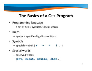 Basic Elements of C++ | PDF