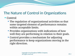 Comprehensive Principles and Elements of Organizational Control in ...