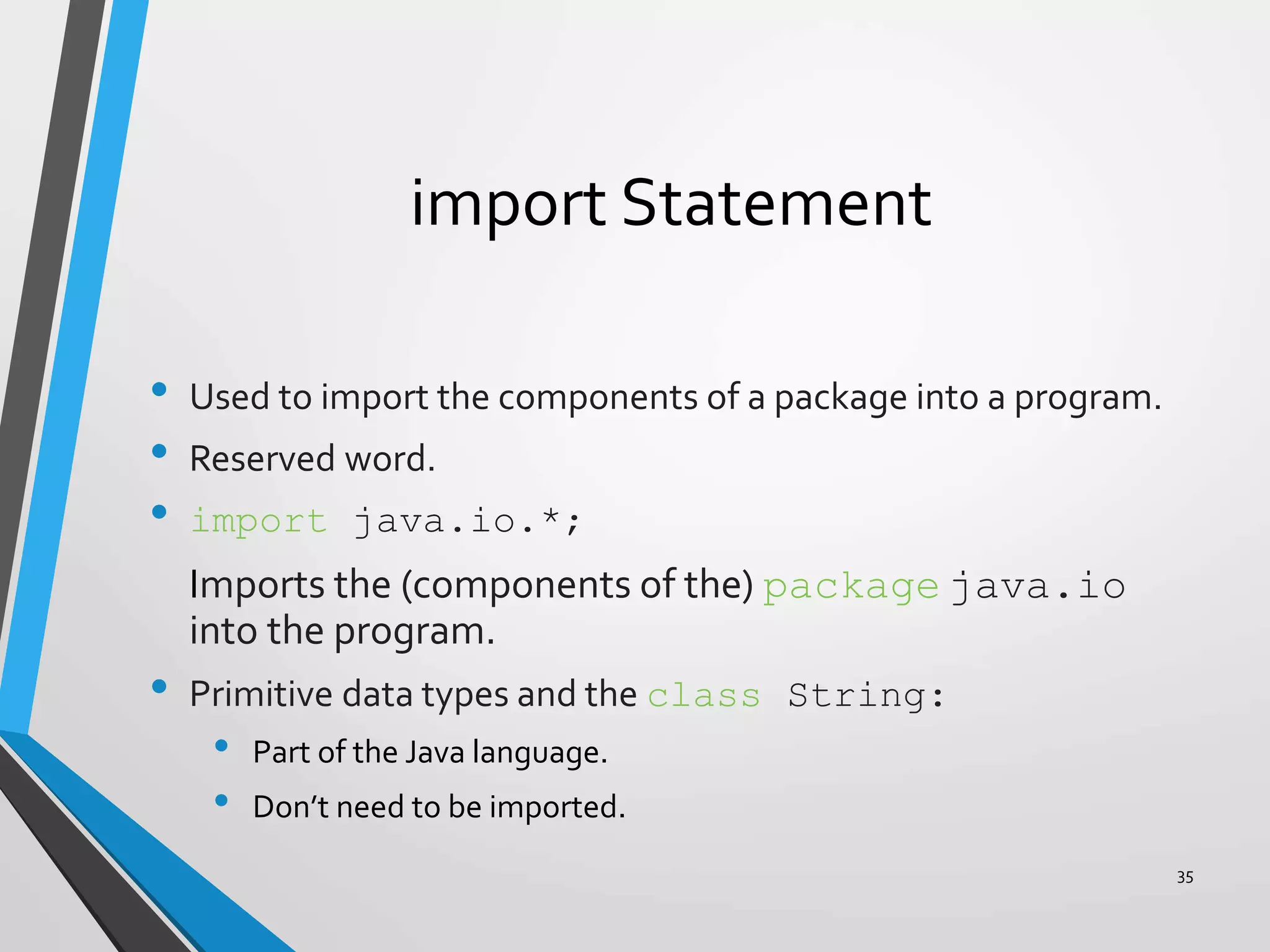 Basic elements of java | PPT