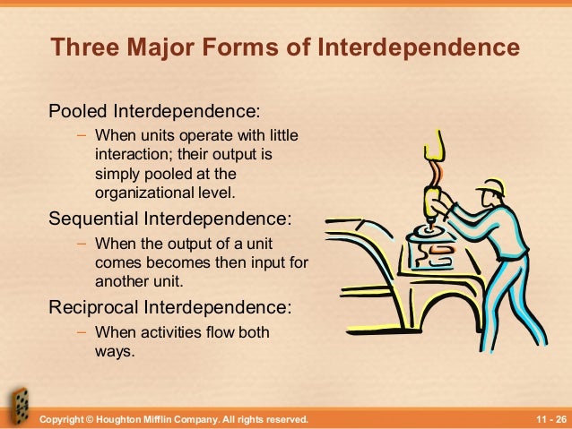 o sequential interdependence o sequential interdependence