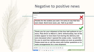 Negative to positive news
 