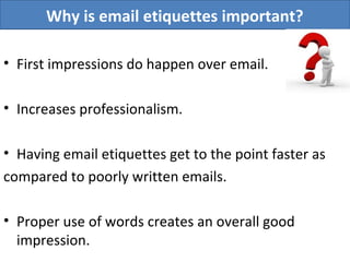 Basic email etiquettes | PPS | Email | Internet