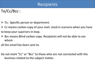 Basic email etiquettes | PPS
