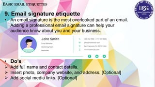 BASIC EMAIL ETIQUETTES , communication .pptx