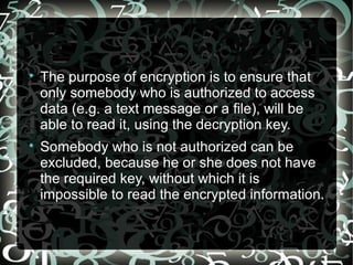 Basic encryption | PPT | Information and Network Security | Computing