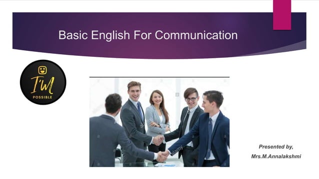 Basic english for communication | PPTX