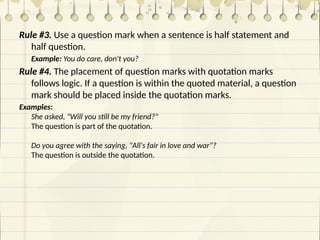 Sentences With Question Marks Examples Basic English Grammar Presentation Sample | PPTX